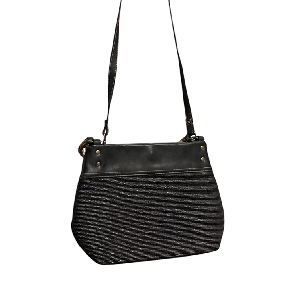 Black Handbag with Rope Handles - Picture 7 of 10